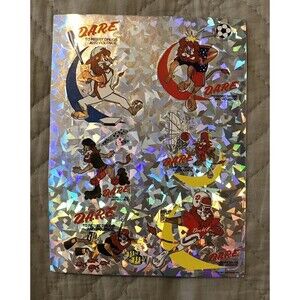 Vintage Rare 1997 Jack Nadel D.A.R.E. Lion Mascot Daren 6 Sports Stickers Sheet